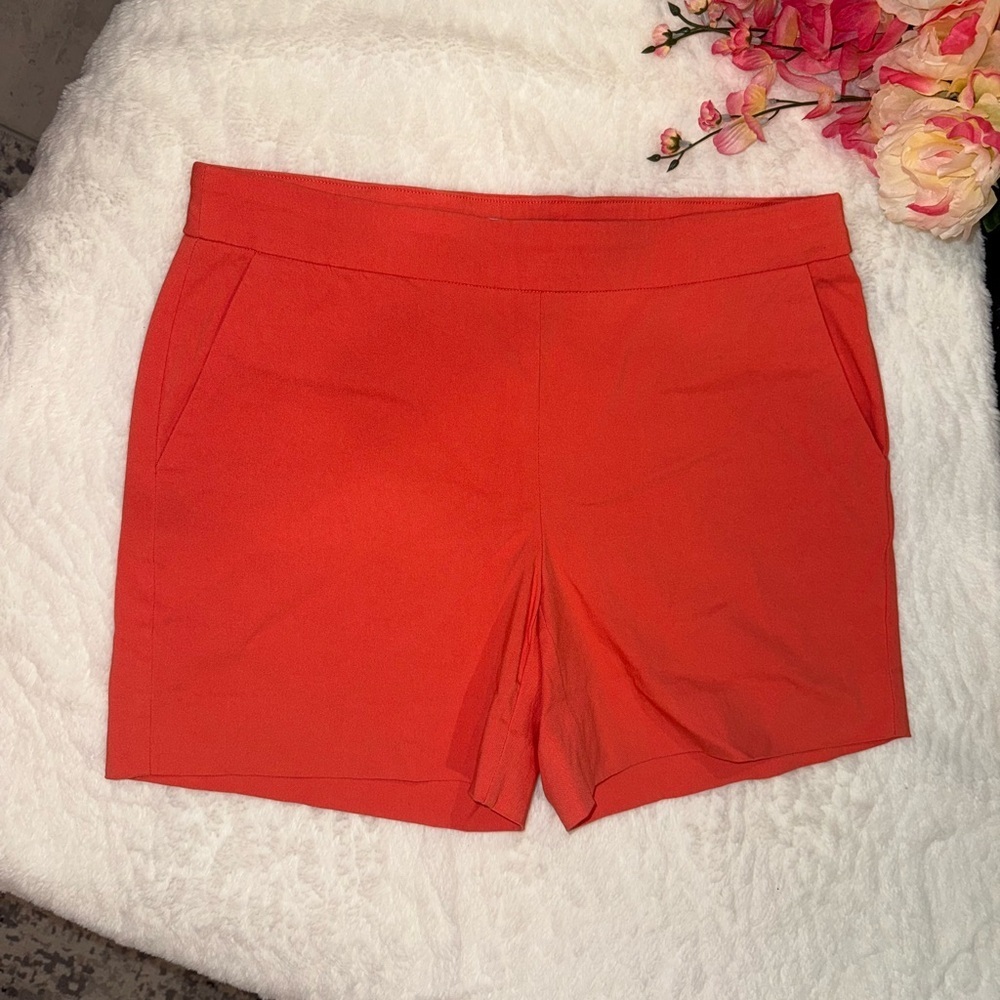 2 x 20$ White House Black Market Vibrant Coral High Waist Shorts Size 6